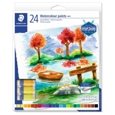 ESTUCHE DE CARTÓN CON 24 TUBOS DE ACUARELAS, COLORES SURTIDOS STAEDTLER 8880 C24 (Espera 4 dias) en Huesoi